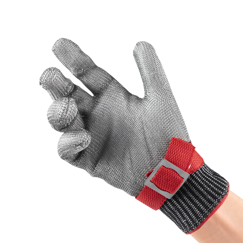 NXG Cut-Resistant Glove A8 Grade Pure Steel Wire Anti-Cut and Anti-Puncture Stainless Steel Metal [Single Piece] X35