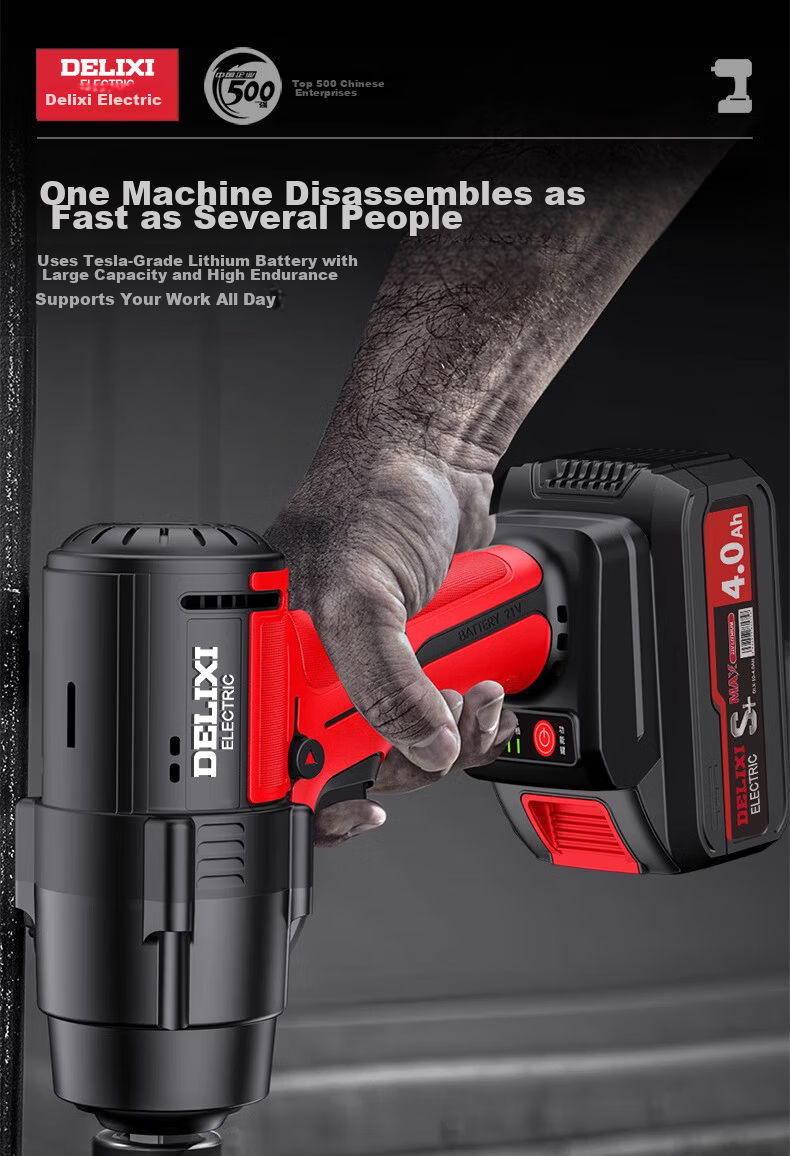 DELIXI Electric Brushless Impact Wrench High Torque Lithium Battery Electric Auto Repair Wrench Air Gun 18