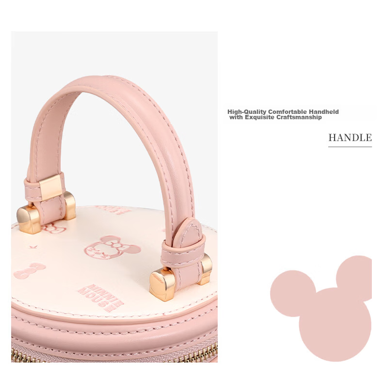 Disney 2026 New Niche Bucket Bag Women's Handbag Crossbody Lucky Round Bucket Bag Birthday Gift for Girlfriend 13