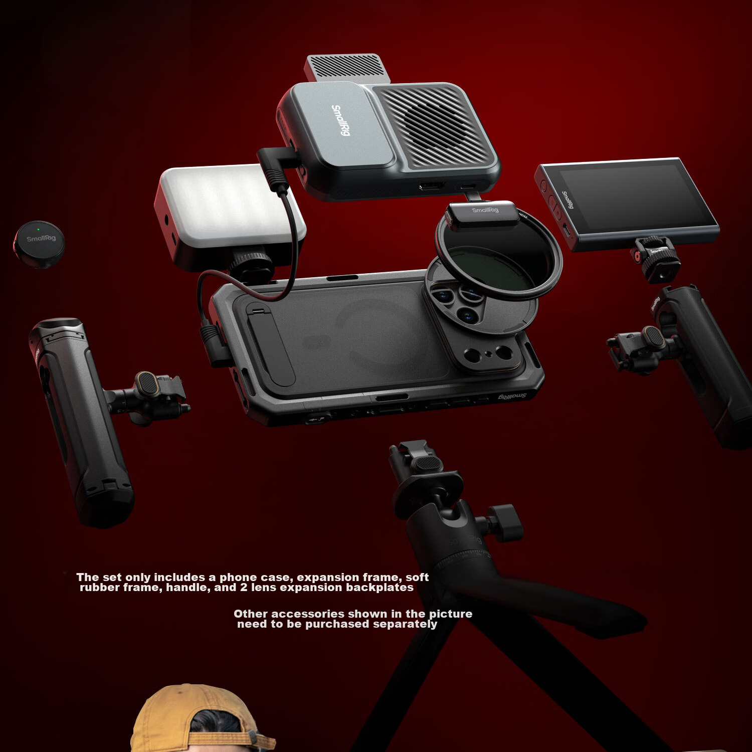SmallRig 5542 Expansion Cage Mount Handle Bluetooth Remote for iPhone 17 Pro Max/17 Pro Series Photography Kit 5