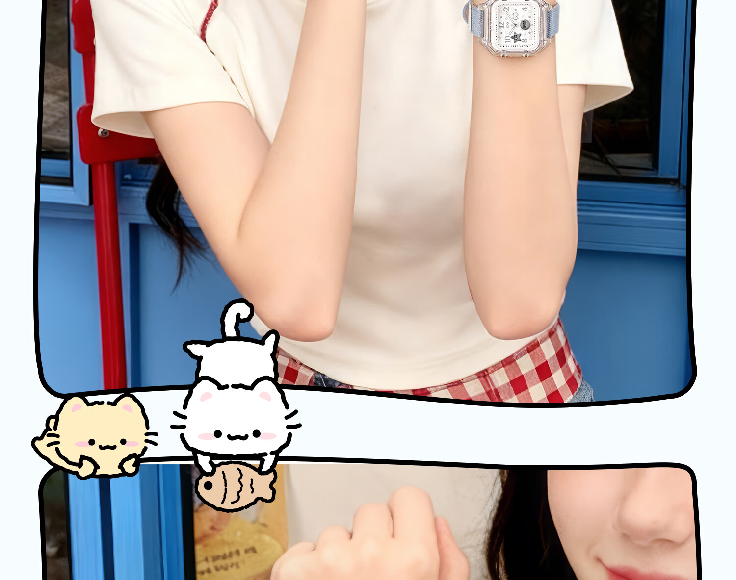 ZGO Line Small Cat Electronic Watch for Girls Student High School Waterproof Sports Digital Watch 81980 27