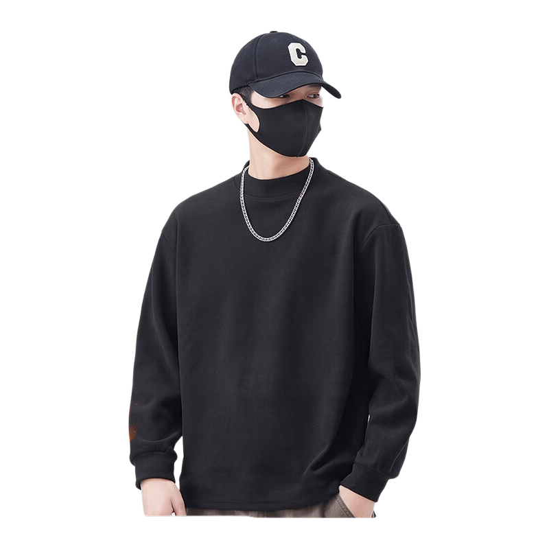 LangSha 25 Autumn And Winter New Fleece-Lined Thickened Semi-Turtleneck Base Layer, 7A Antibacterial And Anti-Mite, Men's Outer Wear Cashmere Autumn Undershirt