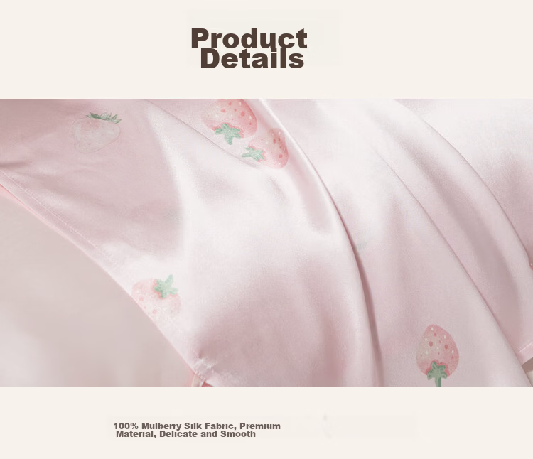 Ciyun Solid Color Silk Pillowcase 100% Silk Fabric Single-Sided Silk Sakura Pink 48*74cm 14