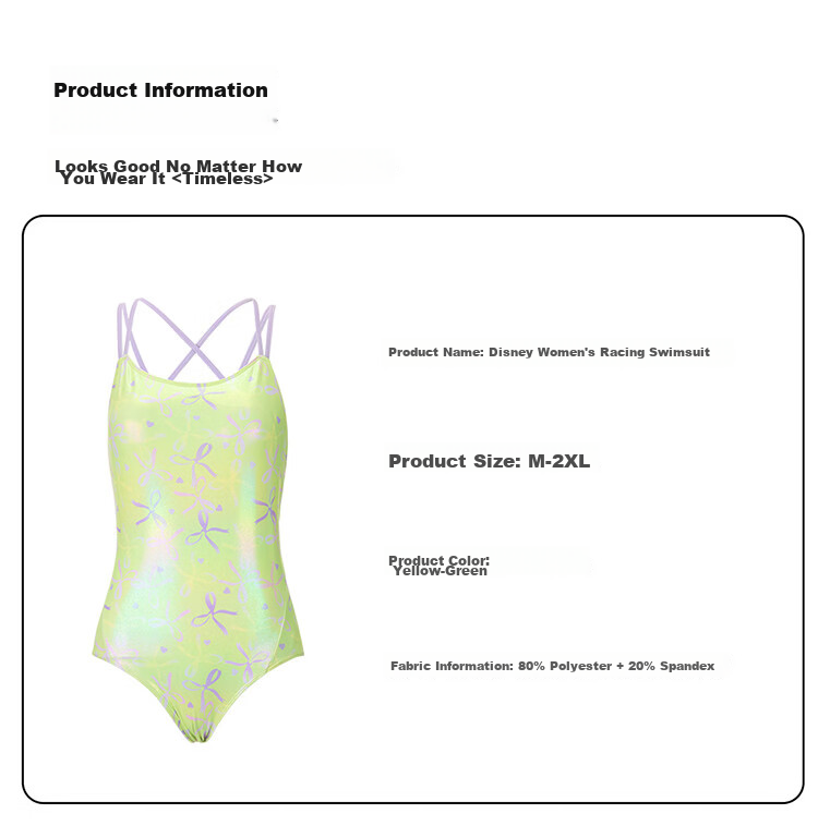 Disney Women's Teen Swimwear One-Piece Triangle Racing Swimsuit Adult Swimwear D16026S2F Green M 11