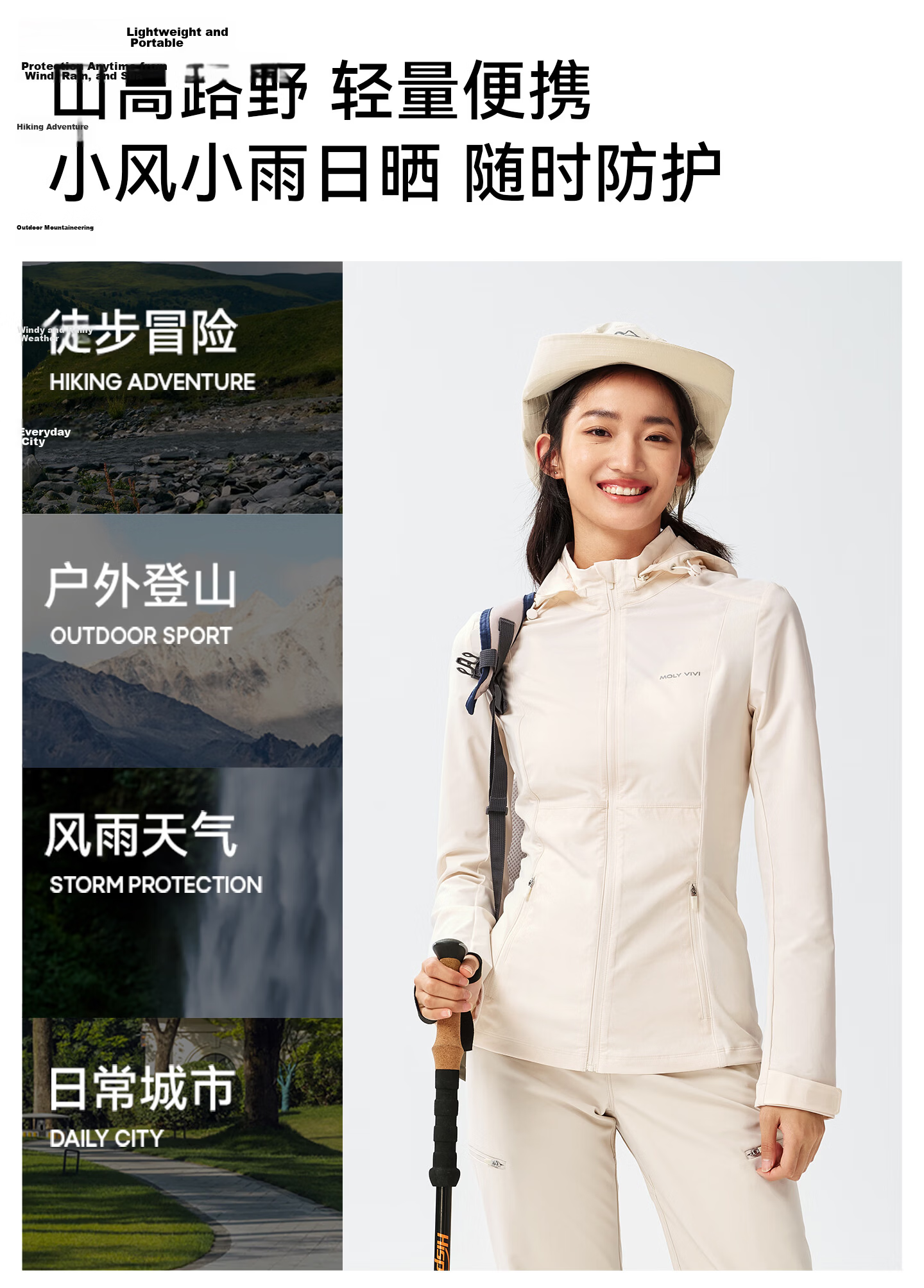 MOLY VIVI [Same As Pangdonglai] Lightweight Wind Basic Slim Sun Protection Jacket for Women, Summer Sun Protection Coat, Magic Vivy 15