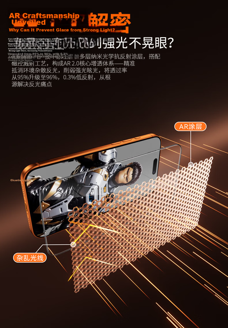 Mr. Blue Ape [New Upgrade | Xuanjia Polarized AR Anti-Glare Eye Protection] Tempered Glass Screen Protector for iPhone 17 Pro Space Capsule Quick Apply Film 5