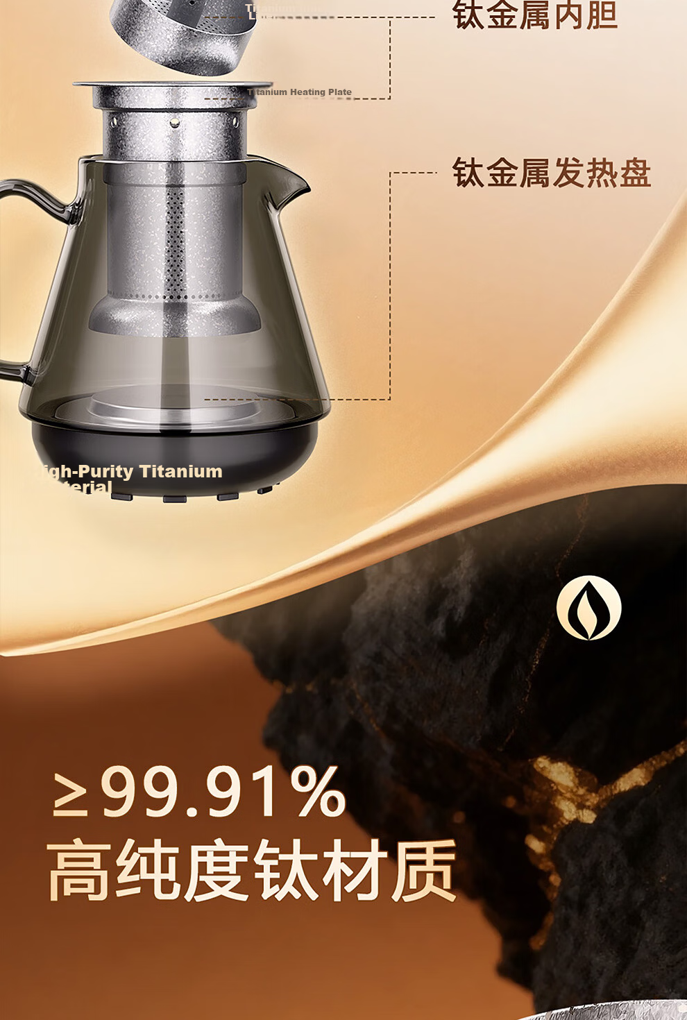 KAMJOVE Upgraded Automatic Water Supply Electric Kettle Pure Titanium Electric Tea Kettle Insulated All-in-One Fully Automatic Electric Kettle M-99 5