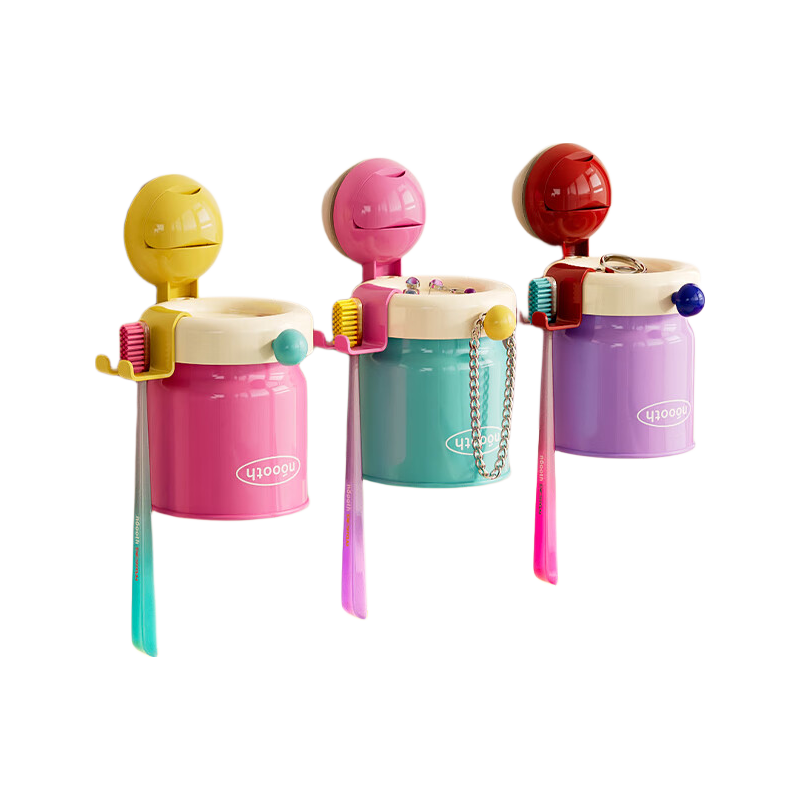 Nuoshi Magnetic Toothbrush Holder, Mouthwash Cup Storage Rack, Bathroom Wall-Mounted Toothbrush Hanger, No Drilling Required Toothbrush Cup And Wash Cup, 3 Cups