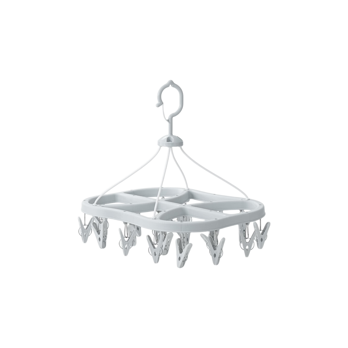 FOOJO Drying Rack for Socks, Multi-Clamp Clothes Hanger, Windproof Drying Stand, 22-Clip Design, Reinforced for Children's Use