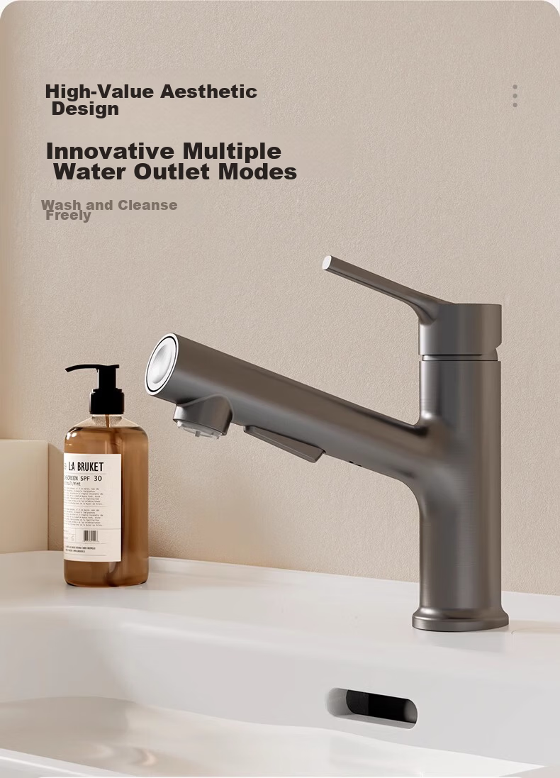 ARROW YJ Multifunctional Pull-Out Hidden Basin Faucet Single Handle Hot and Cold Mixer Tap for Washbasin 6