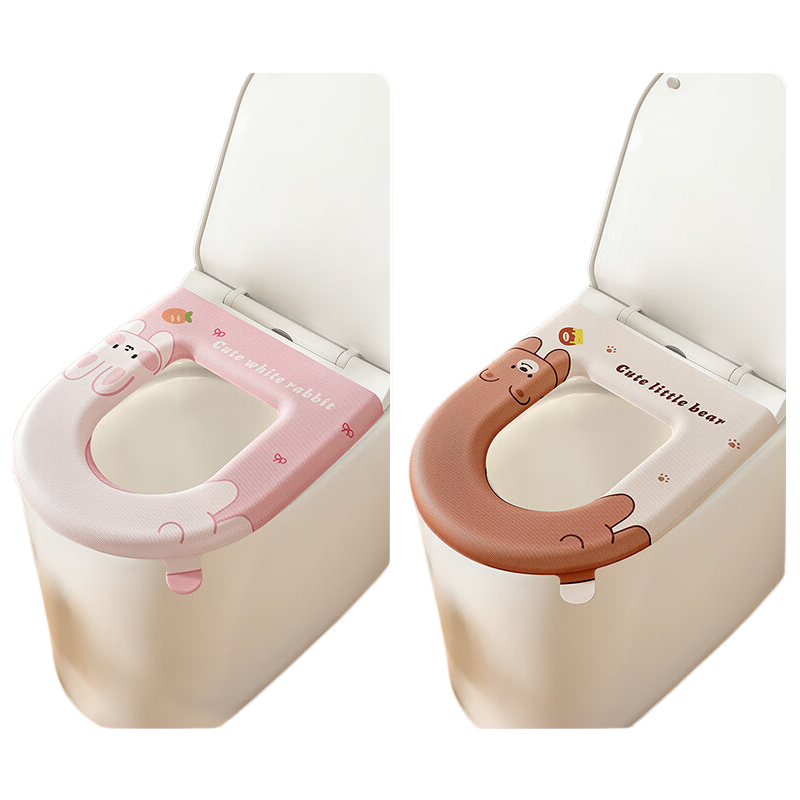 Creative Art Toilet Seat Cover, Waterproof Toilet Pad, All-Season Use, Washable Toilet Seat Protector, Adhesive Toilet Seat Cover, Washable Toilet Seat Ring