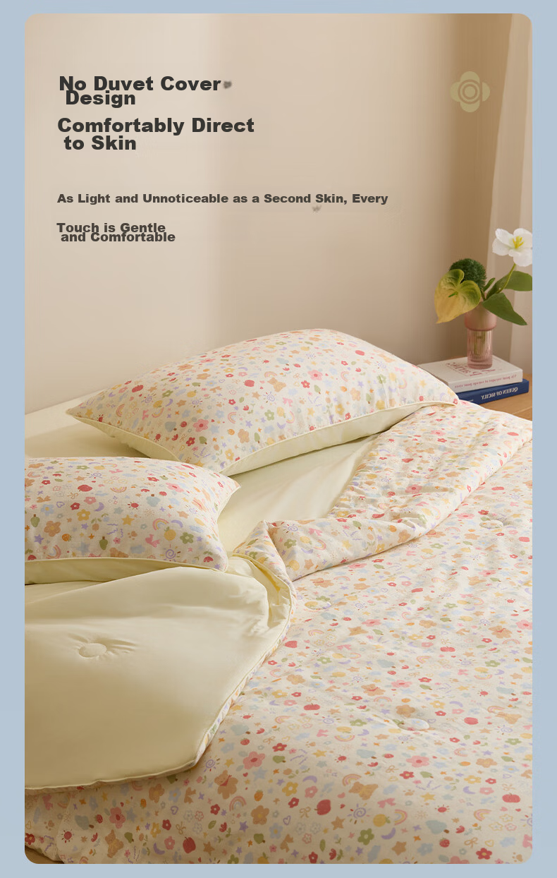Grace Cotton Double-Layer Gauze Summer Quilt Pure Cotton Machine Washable Thin Air Conditioning Blanket Beautiful Mood 200cm*230cm 10