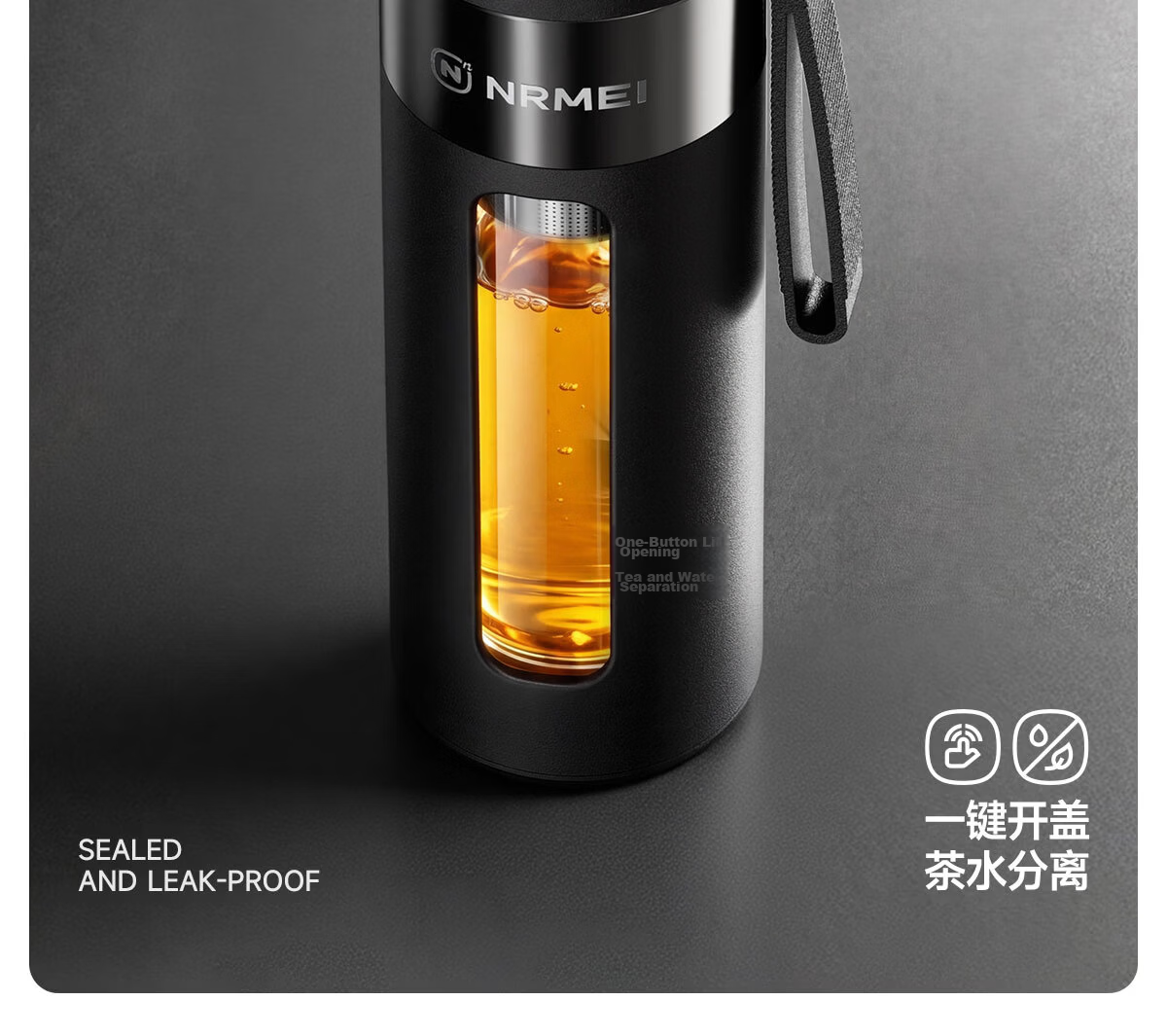 NRMEi Men's Tea Cup - Shatterproof, Explosion-Proof, High-Temperature Resistant Glass Water Cup with Magnetic Separation for Personal Use 11