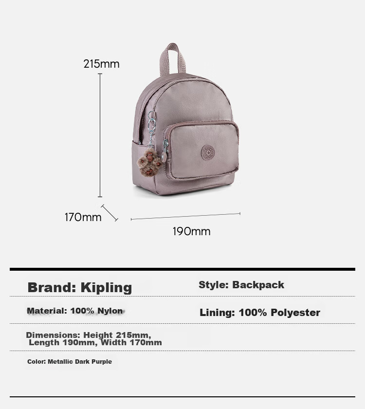 Kaplin Lightweight Fashion Monkey Mini Backpack Glacier Blue Birthday Gift 2