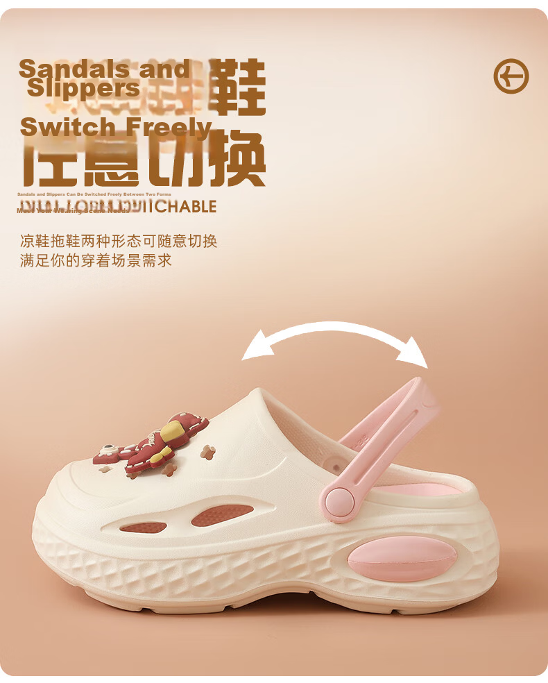 Cartelo Crocodile Cartoon Clog Shoes for Women Summer Sandals Beach Open Toe Slippers 1741 Pink Size 35-36 8