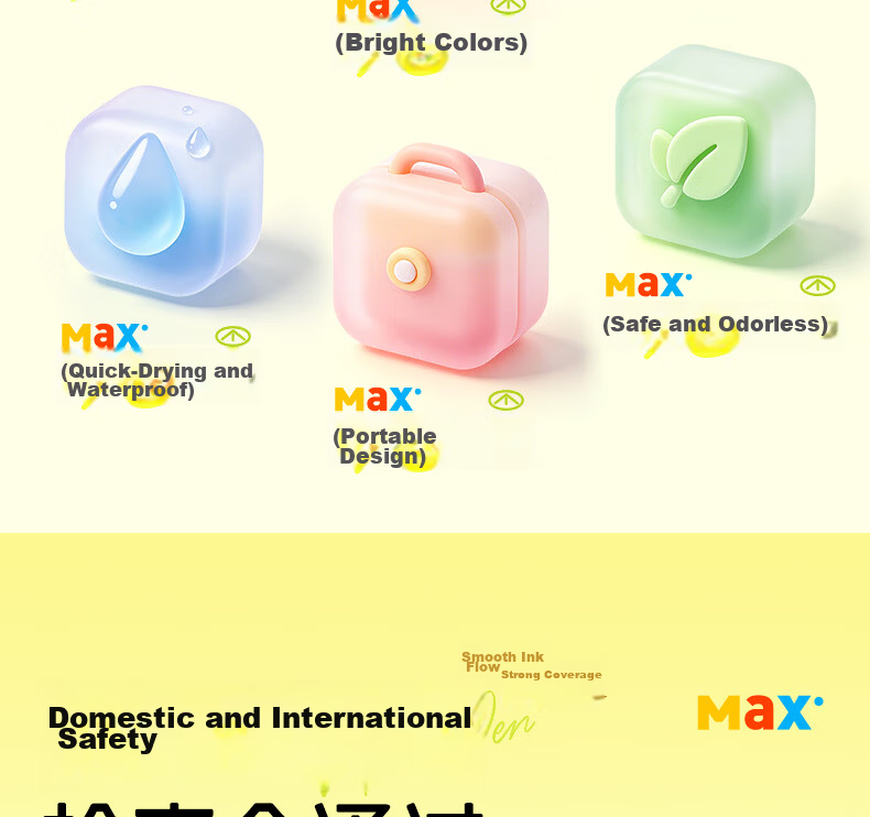 M&G 36-Color Acrylic Marker Pens MAX Foldable Direct Ink Children's Student Drawing Graffiti Hand-Painted Birthday Gift 33