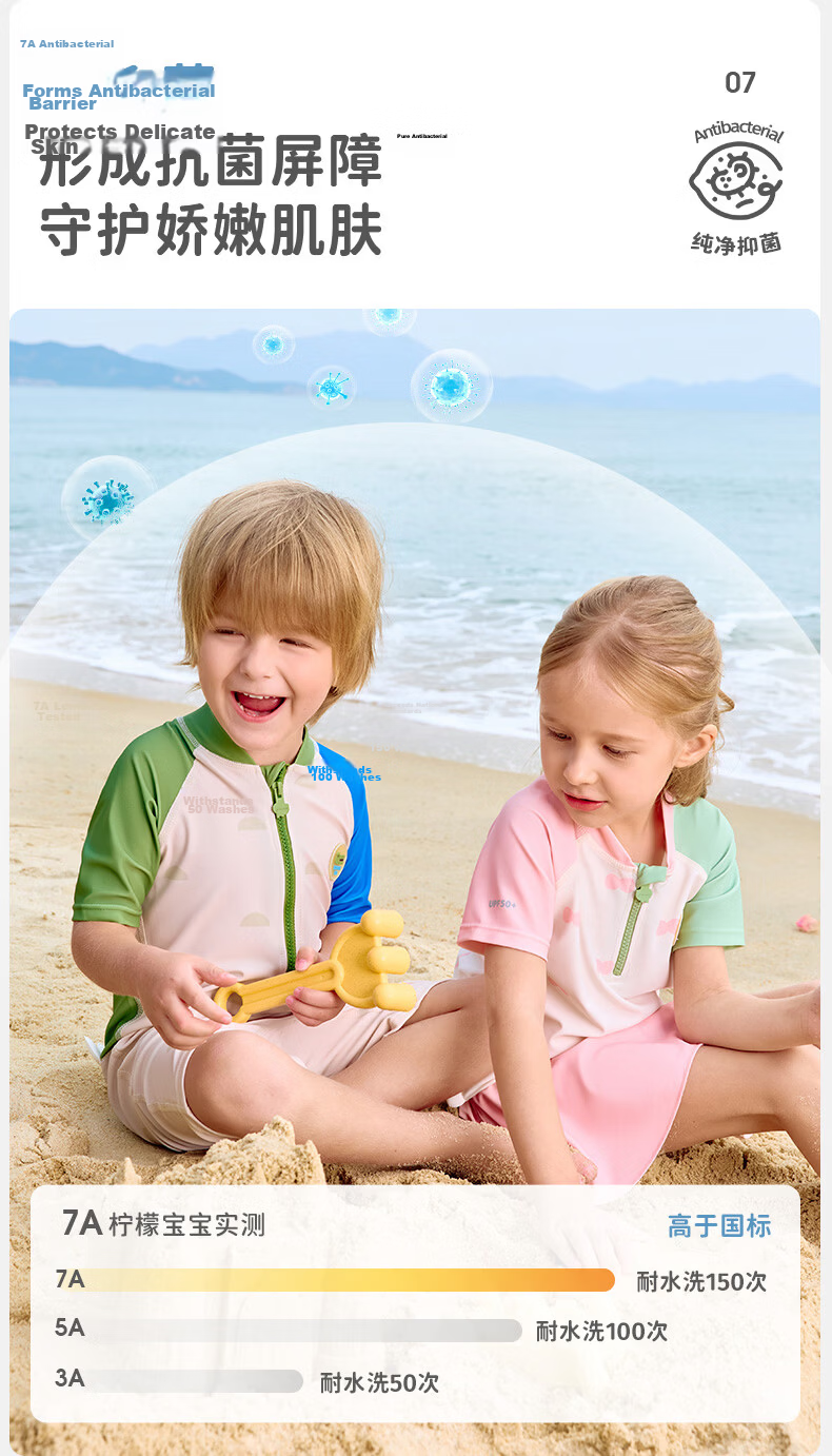 Lemon Baby Kids Swimsuit Boys One-Piece Girls Two-Piece Swimwear Set Cute Baby Sun Protection Swimwear 15
