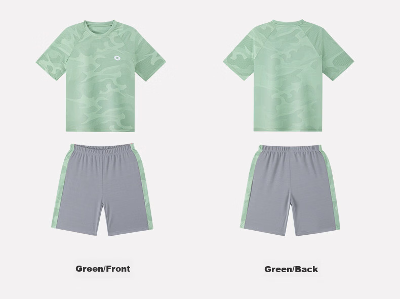 Zuoxi Boys' Summer Outfit Set, 2026 New Style Children's Short-Sleeve Set, Quick-Dry Sports Two-Piece Suit for Summer, Blue, Size 160 22