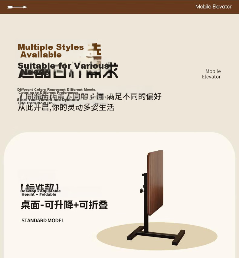Quanpinwu Adjustable Bedside Table Computer Desk Mobile Foldable Study Writing Desk for Home Bedroom Living Room Sofa 17