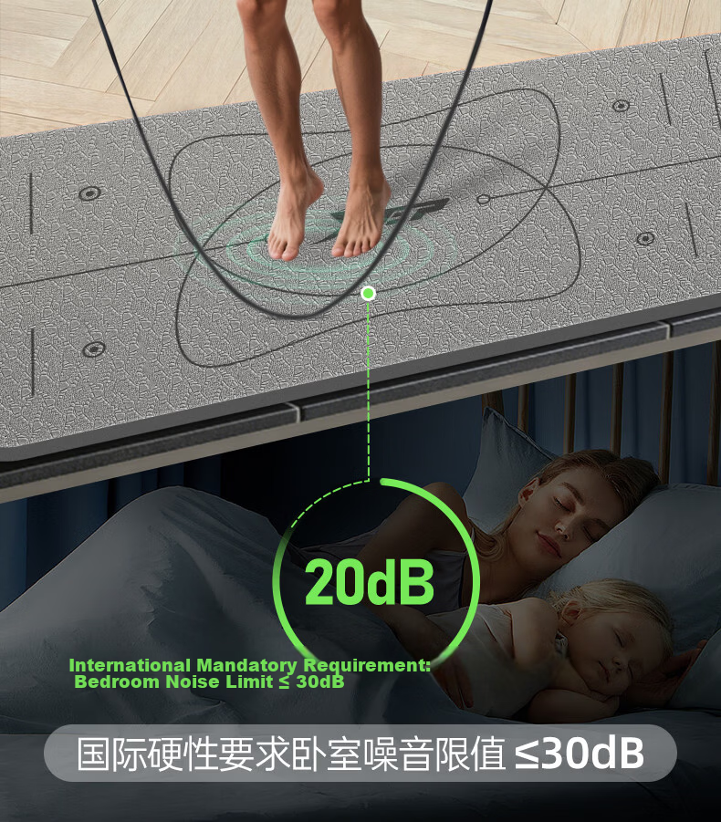 XTEP Antibacterial Yoga Mat Fitness Mat TPE Non-Slip Thickened Extra Wide Extra Long 185*80cm Unisex Exercise Mat for Home Use 23