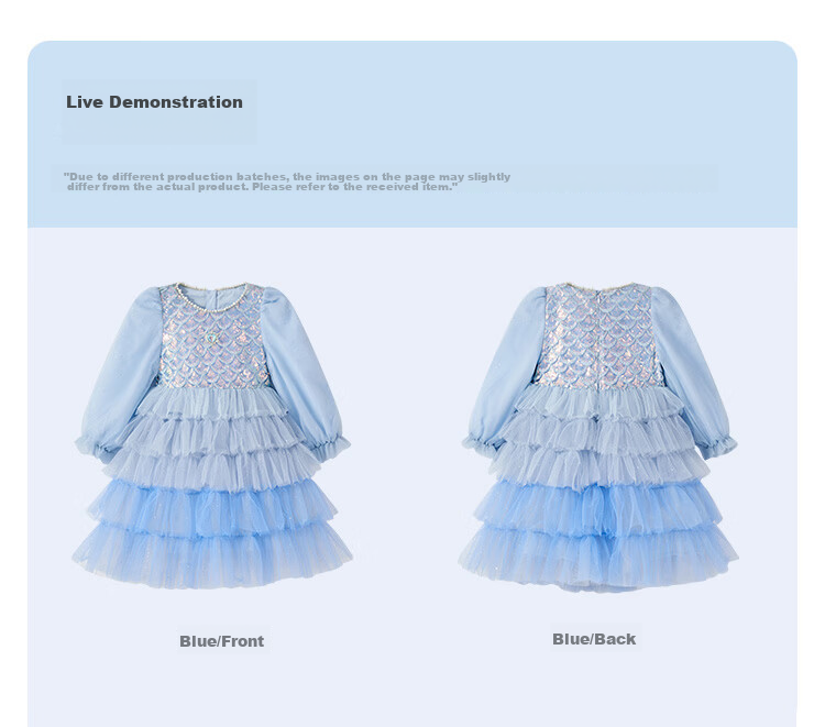 Disney Elsa Princess Dress Girls' Dress 2026 Spring New Birthday Tulle Dress Children's Clothing 9