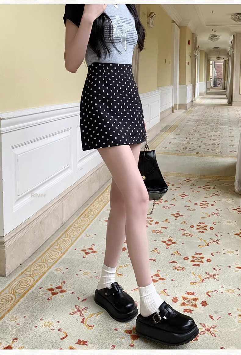 Borui Polka Dot Women's Skirt 2026 New Summer A-Line Sexy Bodycon Blazer Skirt Slim Fit Short Skirt 20