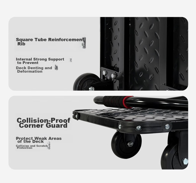 BYB Steel Folding Cart Hand Truck Flatbed Cart 600kg 73x48cm Push Cart Trolley BYB-HW21 3