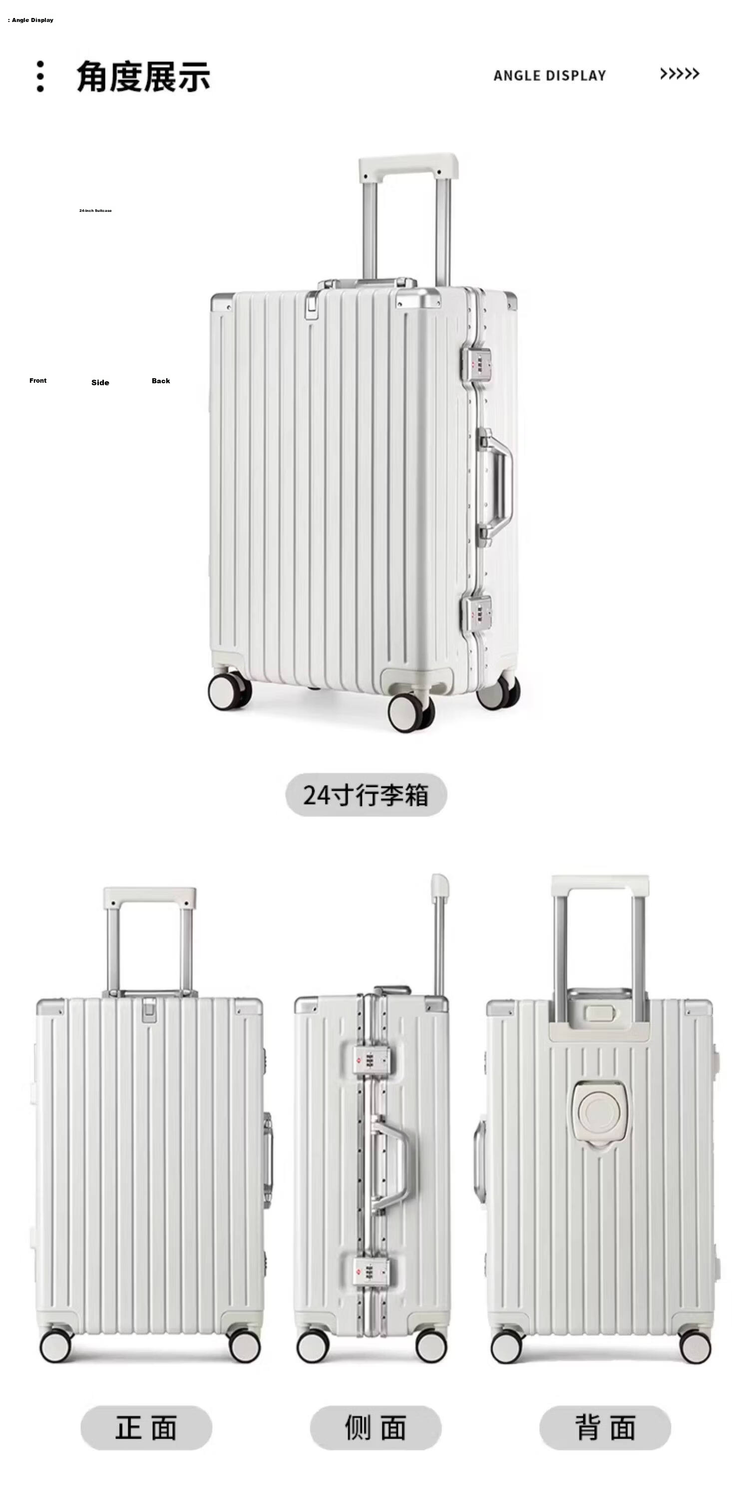 Semir Luggage Business Trolley Travel Suitcase Universal Password Lock Black (Upgraded Aluminum Frame) 20 Inch 11