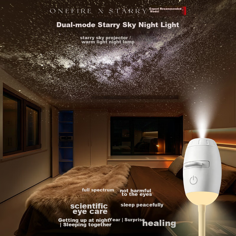 Wanhuo Starry Sky Night Light Full Star Bedroom Projection Lamp New Atmosphere Sleep Light Star Ceiling Bedside Lamp Premium Feel
