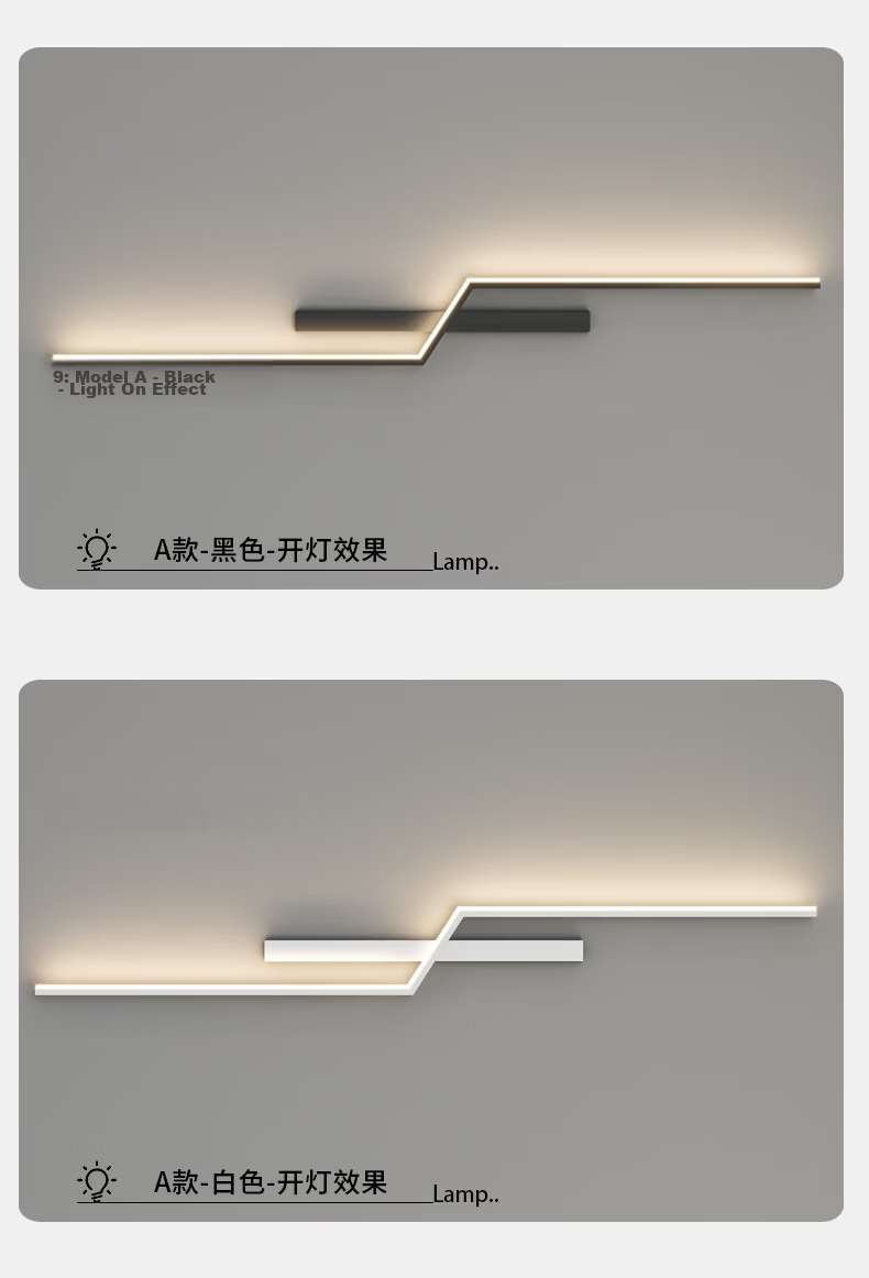 AOC Minimalist Italian Modern Luxury Grille Living Room TV Background Wall Linear Strip Bedroom Bedside Wall Lamp 21