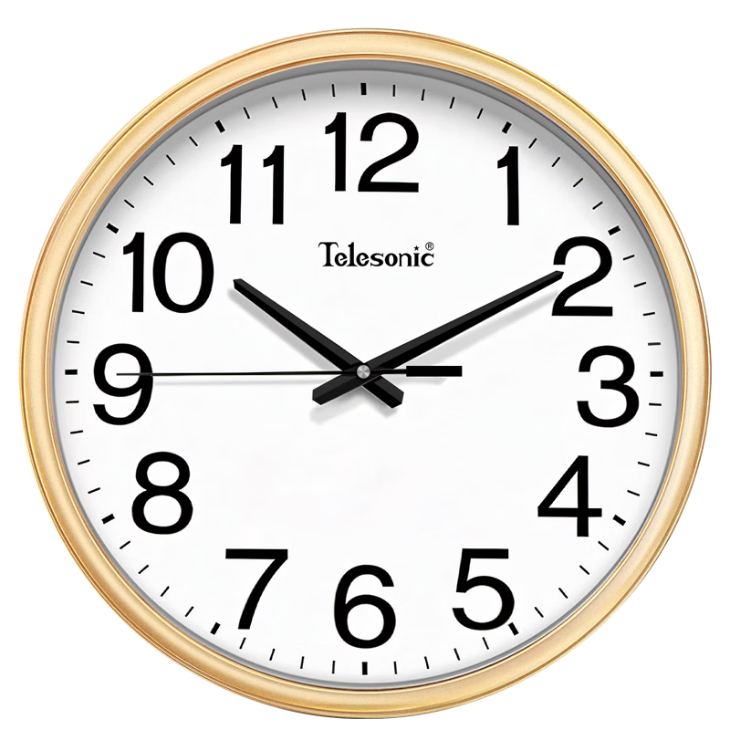 Telesonic Wall Clock Living Room Silent Quartz Clock No Drilling 40.5cm 2026 New Model