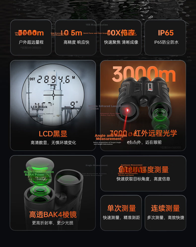 Shendawi Binoculars Laser Rangefinder Outdoor Off-Road Power Forestry Water Conservancy High-Precision Measurement SW-DB1800 2