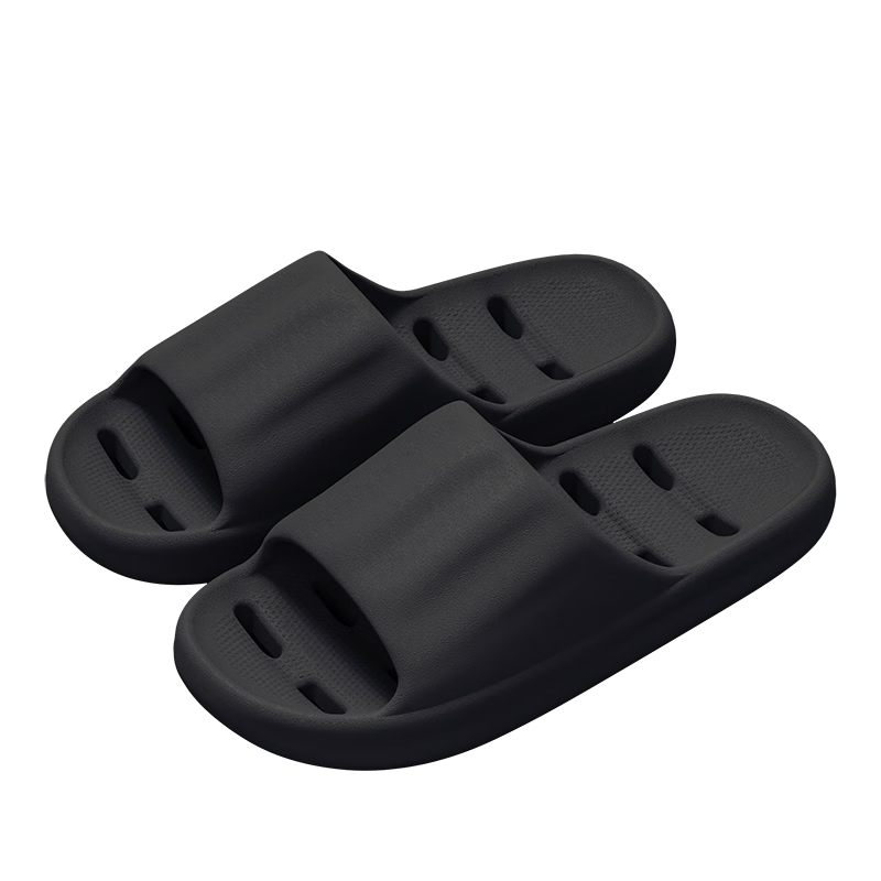 MINISO Men's Bathroom Slippers Non-Slip Quick-Dry Breathable Black Size 40-41