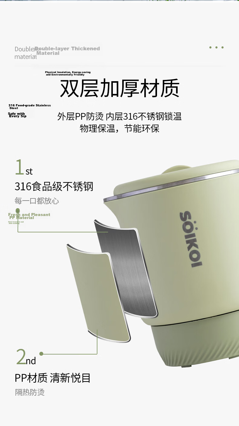 Sizaki Electric Kettle Portable Water Boiler Household Foldable Storage Automatic Insulation Detachable 0.8L SM-3005A 8
