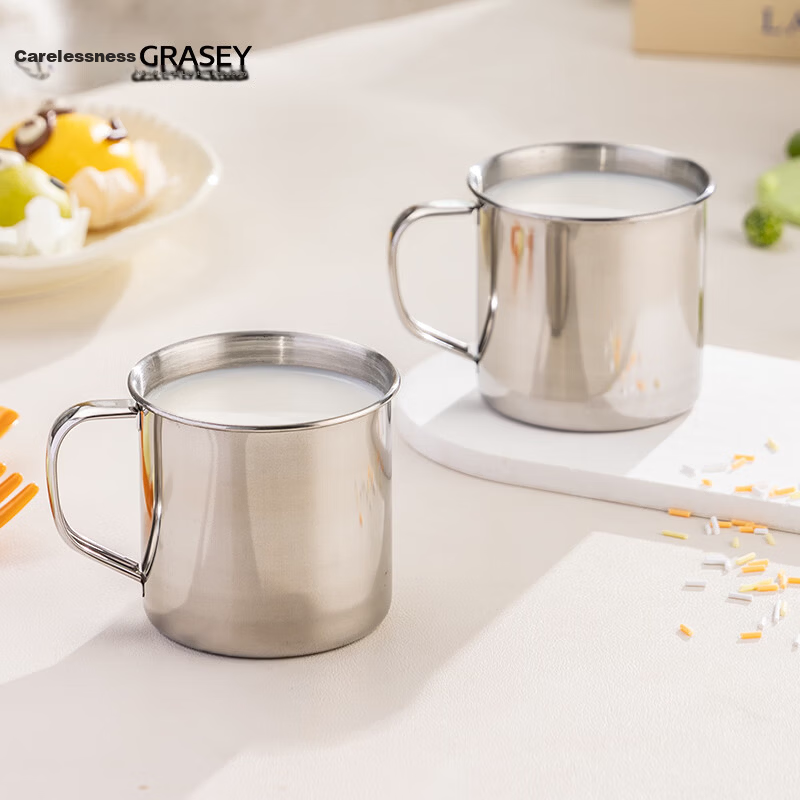 Guangyi 304 Stainless Steel Mouth Cup Water Cup Children's Water Cup Breakfast Milk Cup Infant Drinking Cup 200ml GY7535