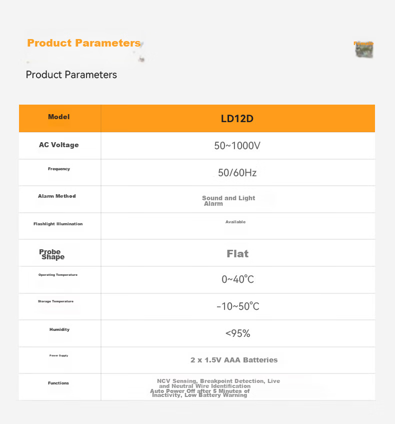 LODESTAR Non-Contact Voltage Tester Pen with Sound and Light Alarm for Electricians 50~1000V LD12D 10