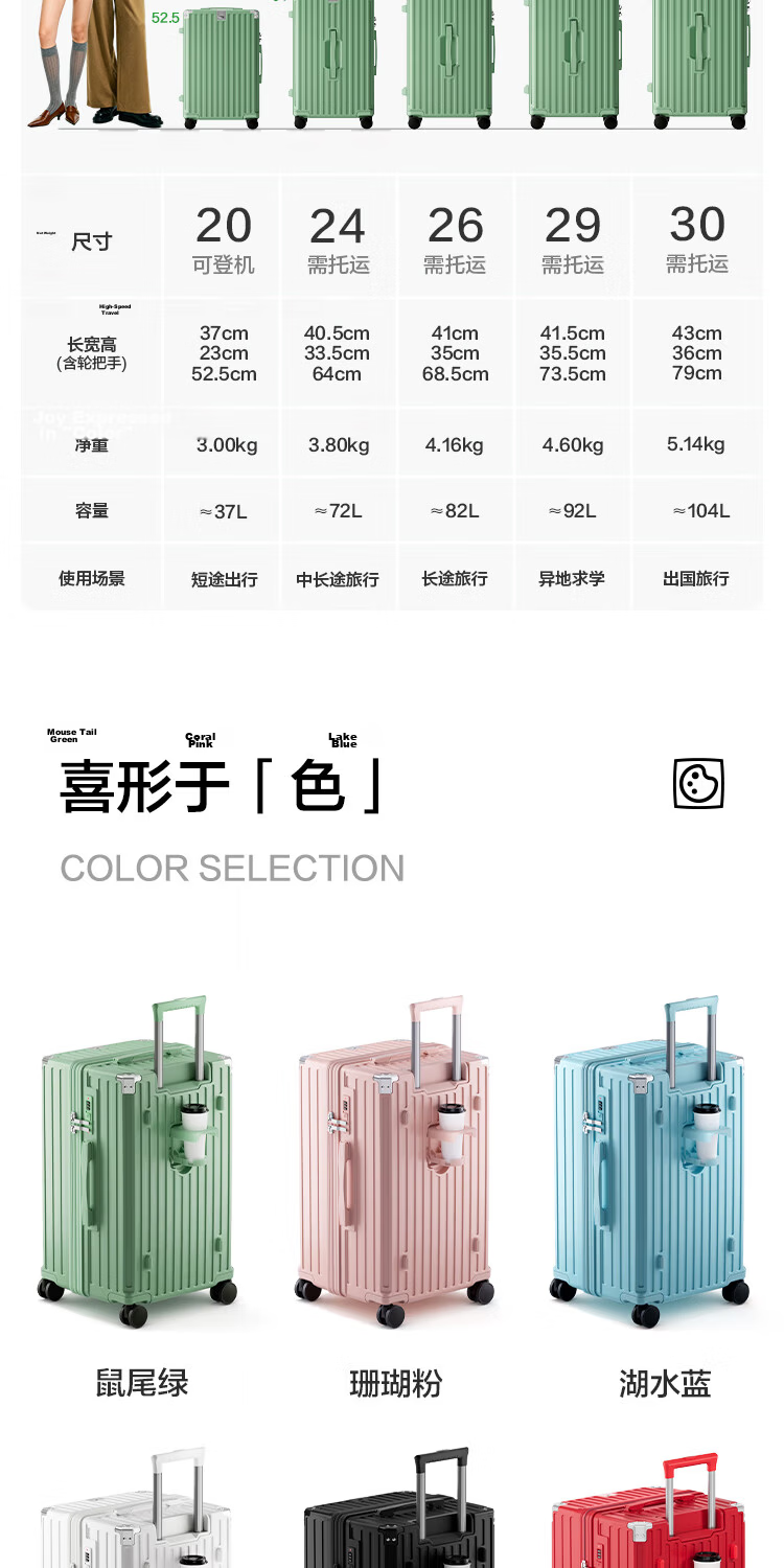 HLA Large Capacity Suitcase for Men And Women, Multifunctional Travel Luggage, Durable Carry-On with Password Lock, Ivory White, 30 Inches 9