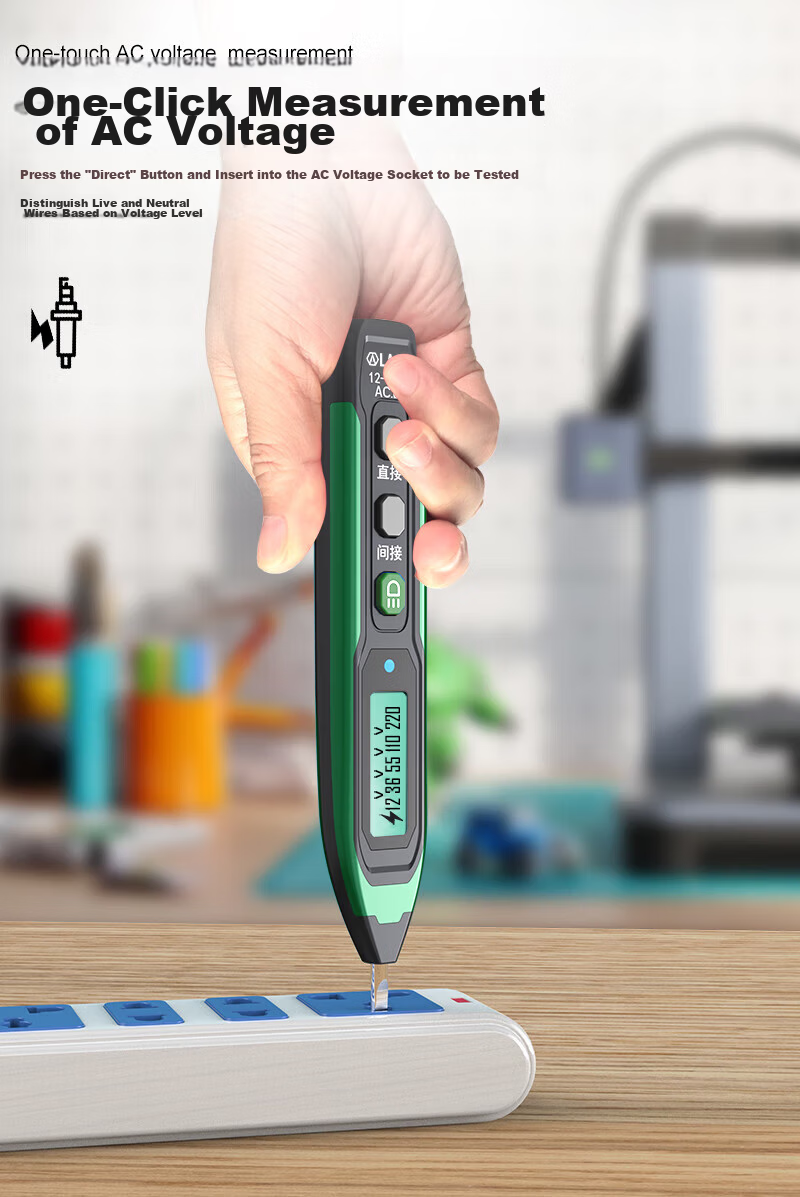 LAOA LA514101 Non-Contact Voltage Tester Pen Inductive Electric Test Pen for Live and Neutral Wire Breakpoint Detection 4