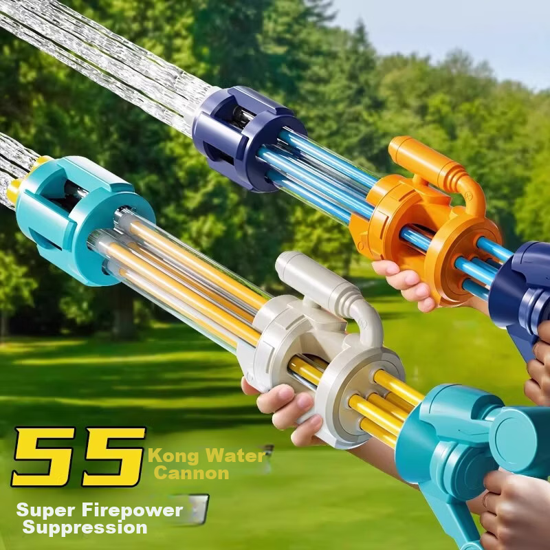 Guou Gatling Spray Children's Water Gun Toy High Pressure Powerful Long Range Pull-Back Drift Birthday Gift for Kids