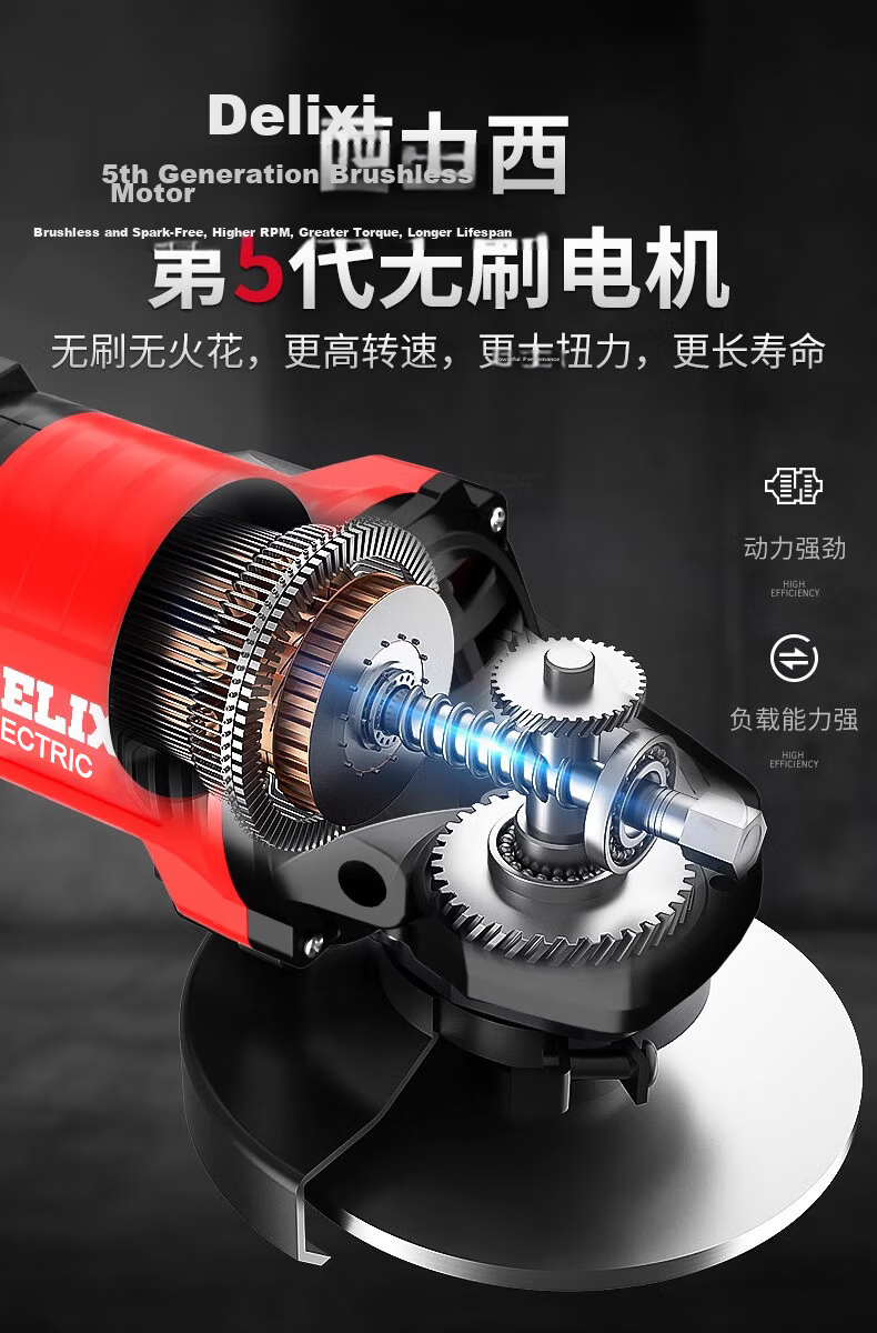 Delixi Electric Brushless Lithium Battery Angle Grinder Cordless Polisher Cutting Grinder Electric Polishing Machine 11