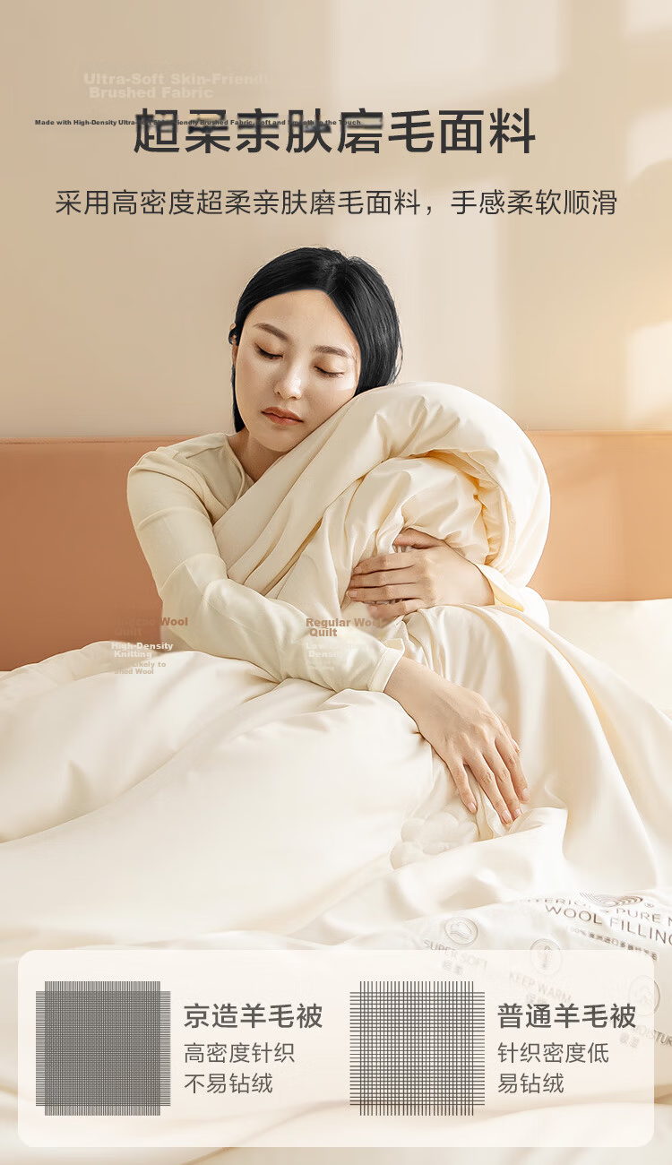 JD Original Imported 100% Dormitory Wool Deep Sleep Comforter Pro Winter Thick Duvet A-Class Winter Comforter 2.2x2.4m Approximately 7.6 Ji 17