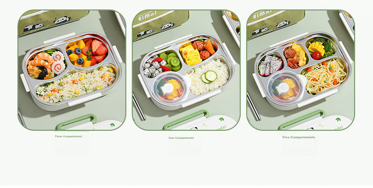 Youlunmei Children's Lunch Box for Primary School Students 6-12 Years Old 316 Stainless Steel Food Grade Insulated Bento Box with Compartments 18