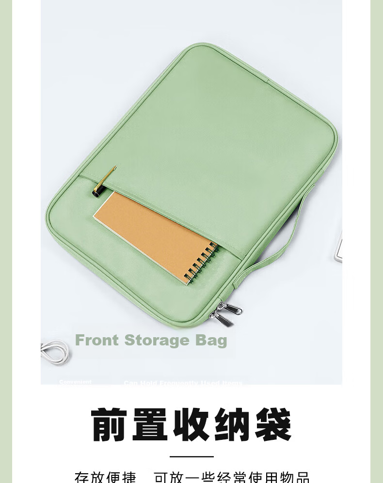GOLDEN RAY iPad Tablet Sleeve 12.9 Inch Protective Case Compatible with Apple Huawei Tablet Accessories Storage Bag Gray 5