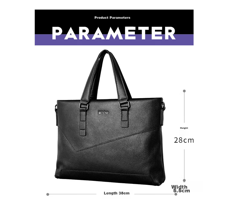 COW Men's Briefcase Genuine Leather Business Handbag First Layer Cowhide Crossbody Fashion Casual Office Bag 8610 Genuine Leather Model 4