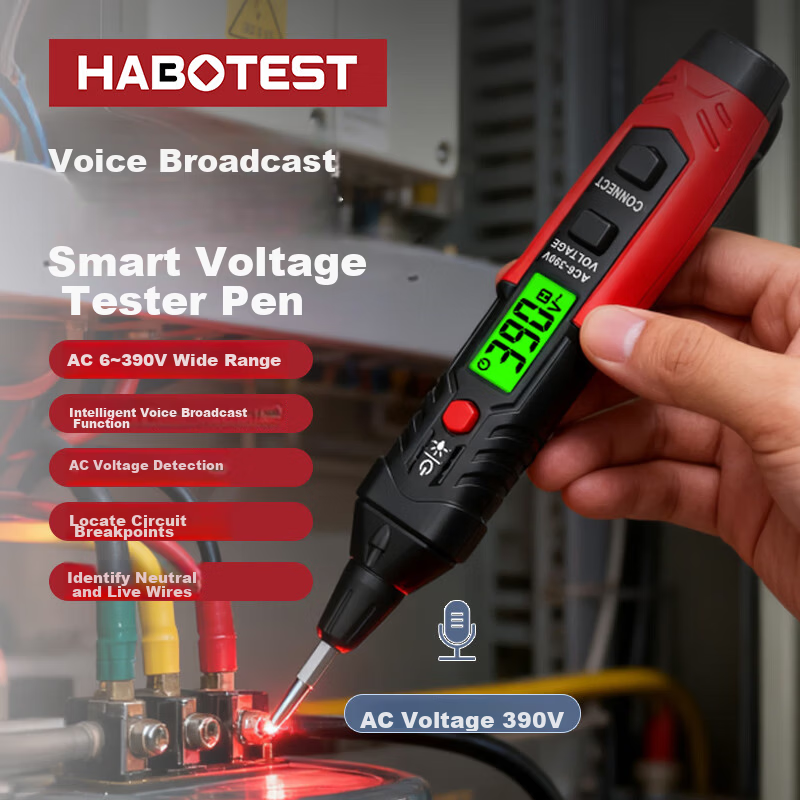 HABOTEST HT96A Voice-Enabled Smart Voltage Tester Multifunction Digital Electrician Inductive Test Pen