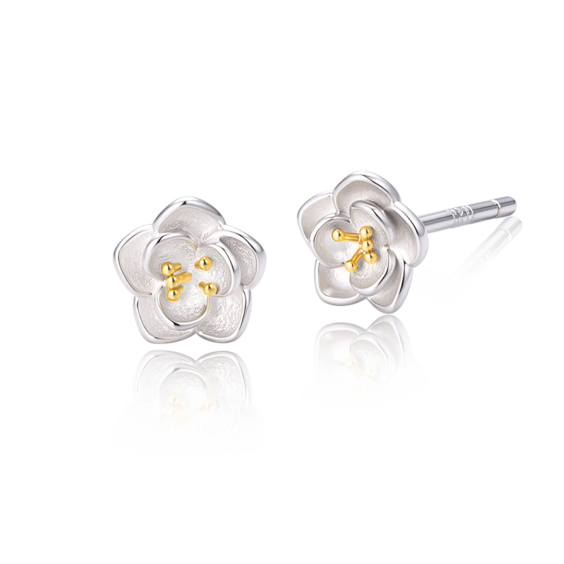 Yangchuang Fashion Pure Silver Earrings for Women 999 Fine Silver Ear Studs Valentine's Day Gift for Girlfriend 2026 New Birthday Gift