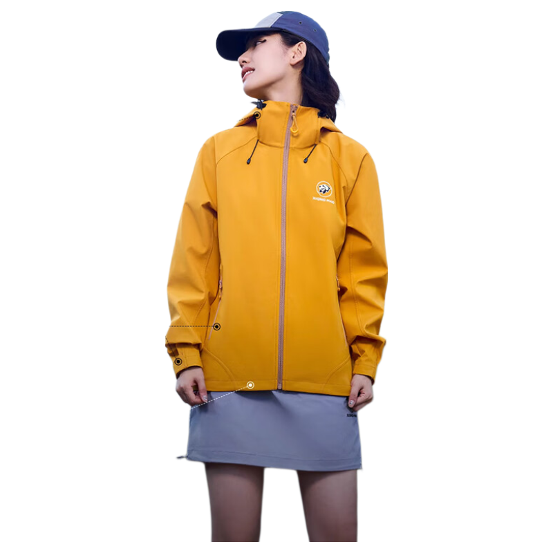 CAMEL Panda Series Outdoor Softshell Jacket Unisex Fashion Versatile Three-Proof Travel Mountaineering Coat 1114 S