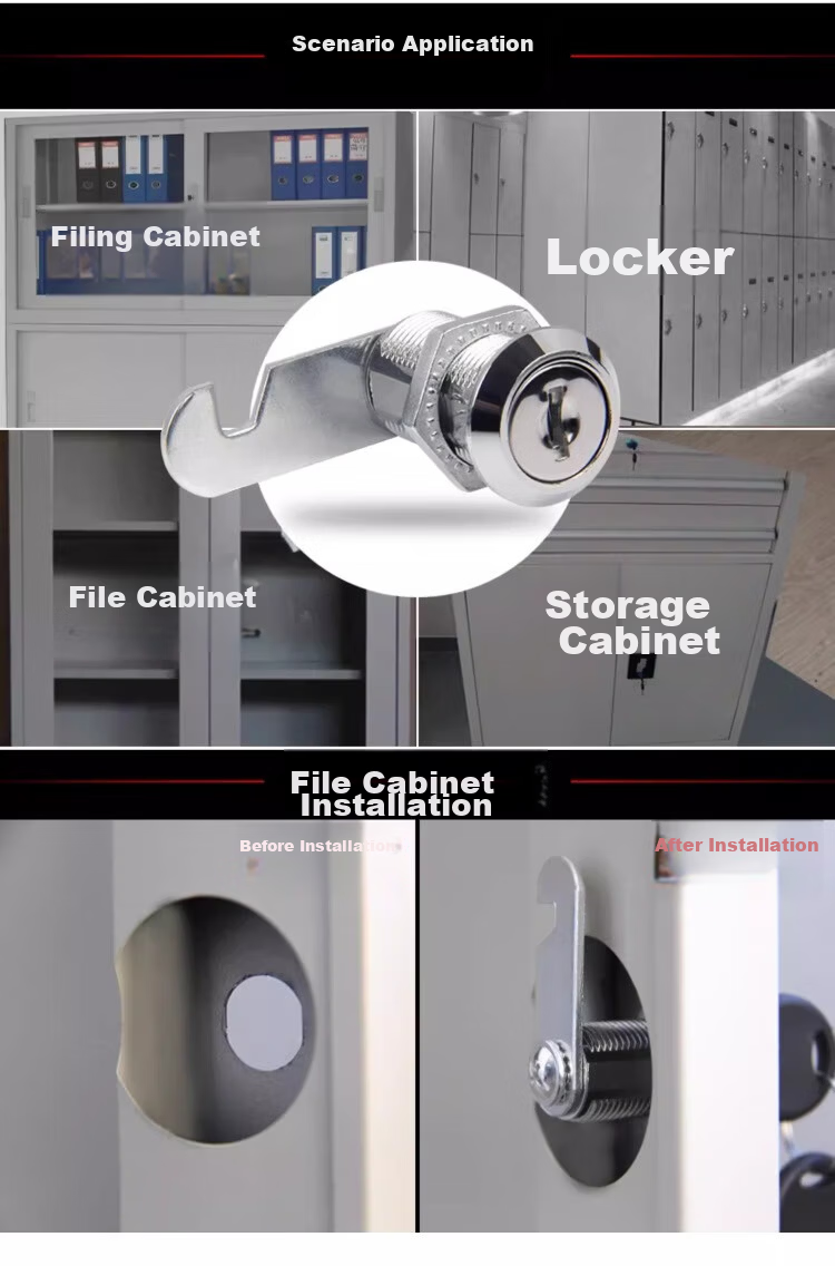 Shouli Office Desk Drawer Lock Storage Cabinet Wardrobe File Cabinet Lock Durable Anti-theft 25mm Length [Single Lock] 2 Pieces 3