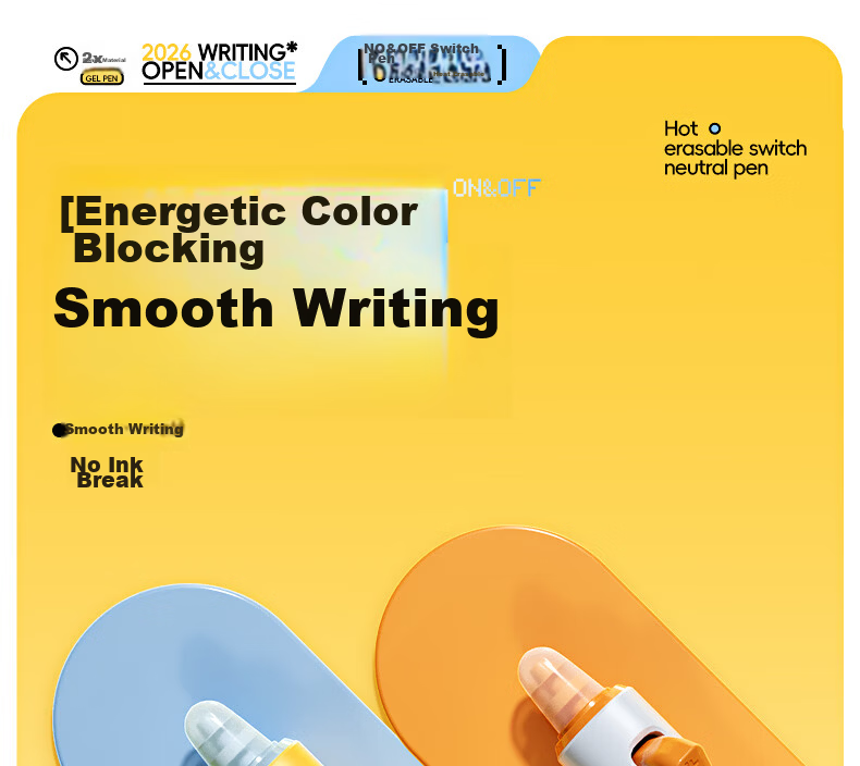 M&G Erasable Retractable Gel Pen Set of 3 AKPK6712B2 - Fun Switch Pen ST Tip Crystal Blue Ink, Handwriting Practice Pen, Same Style as "Universe Help" 18