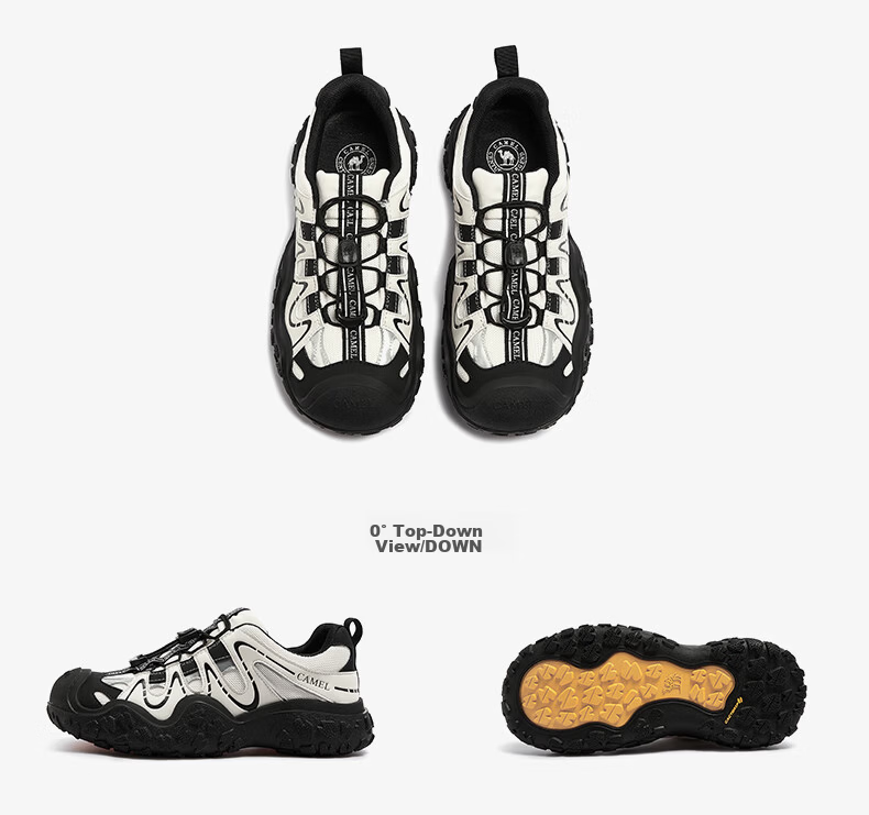 CAMEL Aurora Cute Ugly Women's Outdoor Hiking Casual Shoes L26S202229 Off-White/Black (Hollow Style) Size 35 55